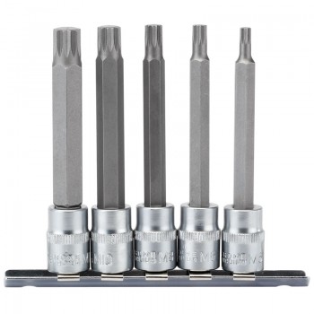 Spline Socket Bit Set, 3/8” Sq. Dr. (5 Piece) Spline Socket Bit Set, 3/8” Sq. Dr. (5 Piece)