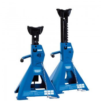 Pair of Pneumatic Rise Ratcheting Axle Stands, 3 Tonne Pair of Pneumatic Rise Ratcheting Axle Stands, 3 Tonne