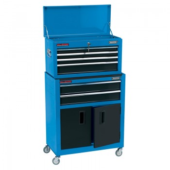 Combined Roller Cabinet and Tool Chest, 6 Drawer, 24&rdquo;, Blue