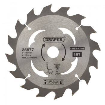 TCT Cordless Construction Circular Saw Blade for Wood & Composites, 165 x 20mm, 16T TCT Cordless Construction Circular Saw Blade for Wood & Composites, 165 x 20mm, 16T