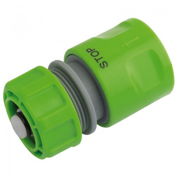 Garden Hose Connector with Water Stop Feature, 1/2” Garden Hose Connector with Water Stop Feature, 1/2”