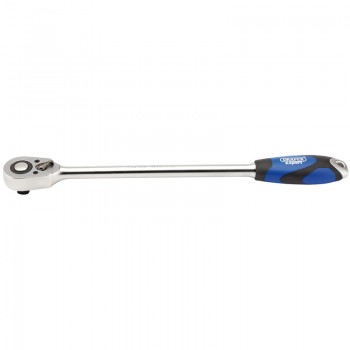 Extra Long Reversible Quick Release Soft Grip Ratchet, 1/2” Sq. Dr., 48 Tooth Extra Long Reversible Quick Release Soft Grip Ratchet, 1/2” Sq. Dr., 48 Tooth