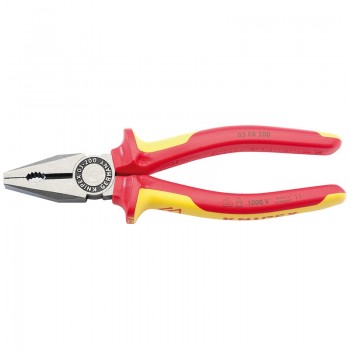 Knipex 03 08 200UKSBE VDE Fully Insulated Combination Pliers, 200mm Knipex 03 08 200UKSBE VDE Fully Insulated Combination Pliers, 200mm