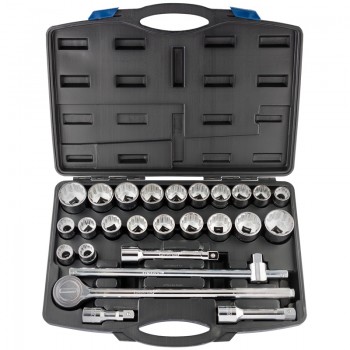 Combined MM/AF Socket Set, 3/4&rdquo; Sq. Dr., Black (26 Piece)