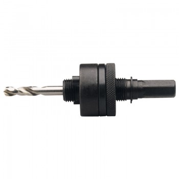 Locking Hex. Shank Holesaw Arbor with HSS Pilot Drill for Holesaws 32 - 210mm, 7/16&rdquo; Thread