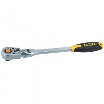 Elora Quick Release Soft Grip Reversible Ratchet with Flexible Head, 1/2” Sq. Dr., 305mm Elora Quick Release Soft Grip Reversible Ratchet with Flexible Head, 1/2” Sq. Dr., 305mm
