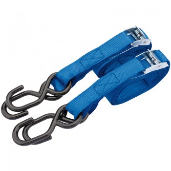 Ratcheting Tie Down Straps, 2.5m x 25mm, 125kg (2 Piece) Ratcheting Tie Down Straps, 2.5m x 25mm, 125kg (2 Piece)