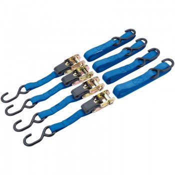 Ratcheting Tie Down Straps, 5m x 25mm, 250kg (4 Piece) Ratcheting Tie Down Straps, 5m x 25mm, 250kg (4 Piece)