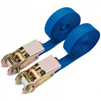 Ratcheting Tie Down Straps, 4.5m x 25mm, 400kg (2 Piece) Ratcheting Tie Down Straps, 4.5m x 25mm, 400kg (2 Piece)