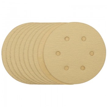 Gold Sanding Discs with Hook & Loop, 150mm, 120 Grit (Pack of 10)