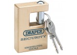 Draper Expert Close Shackle Solid Brass Padlock with Hardened Steel Shackle, 2 Keys, 63mm