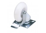 Swivel Plate Fixing Nylon Wheel with Brake, 100mm Diameter, S.W.L. 125kg