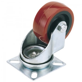 Swivel Plate Fixing Polyurethane Wheel, 75mm Diameter, S.W.L. 70kg