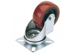 Swivel Plate Fixing Polyurethane Wheel, 100mm Diameter, S.W.L. 125kg