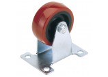 Fixed Plate Fixing Polyurethane Wheel, 100mm Diameter, S.W.L. 125kg