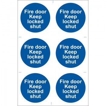 Fire Door Keep Locked’ Mandatory Sign (Pack of 6) Fire Door Keep Locked’ Mandatory Sign (Pack of 6)