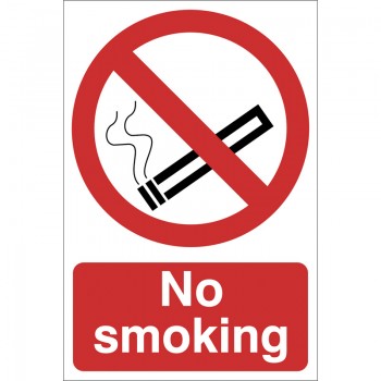 No Smoking&rsquo; Prohibition Sign, 400 x 600mm