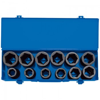 Combined MM/AF Deep Impact Socket Set in Metal Case, 3/4&rdquo; Sq. Dr. (12 Piece)