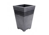 Milano Tall Square Planter - Pewter 46cm Height