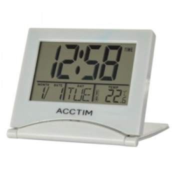 Mini Flip II Travel LCD Alarm Clock - Grey
