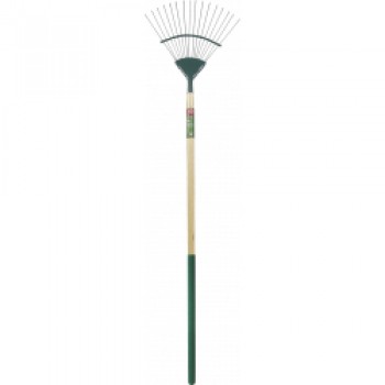 Carbon Steel Lawn Rake - Length: 166cm. Foam Handle Length: 61cm
