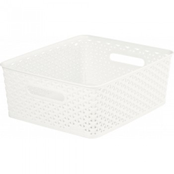 Nestable Rattan Basket Vintage White - 13L Nestable Rattan Basket Vintage White - 13L