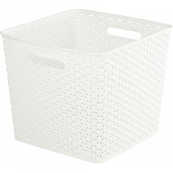 Nestable Rattan Basket Vintage White - 25L Nestable Rattan Basket Vintage White - 25L