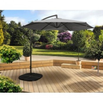 3m Over Hanging Parasol - Grey