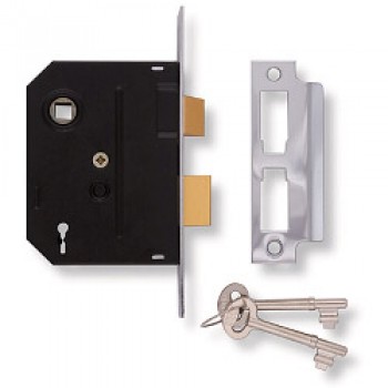 2 Lever Mortice Lock - Polished Brass Finish 2.5
