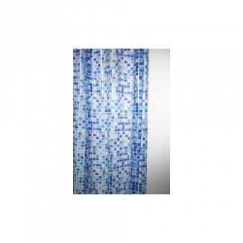 Peva Shower Curtain 180 x 180cm - Mosaic Blue