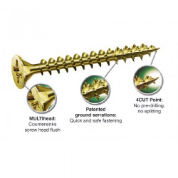 Woodscrews With Yellox Coating - Box 100 5.0mm x 100mm