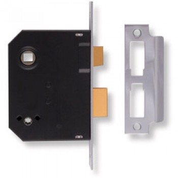 Mortice Bathroom Lock - Chrome Finish 2.5