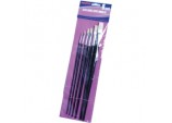 Black Handle Artist Brush Set - 6 Piece